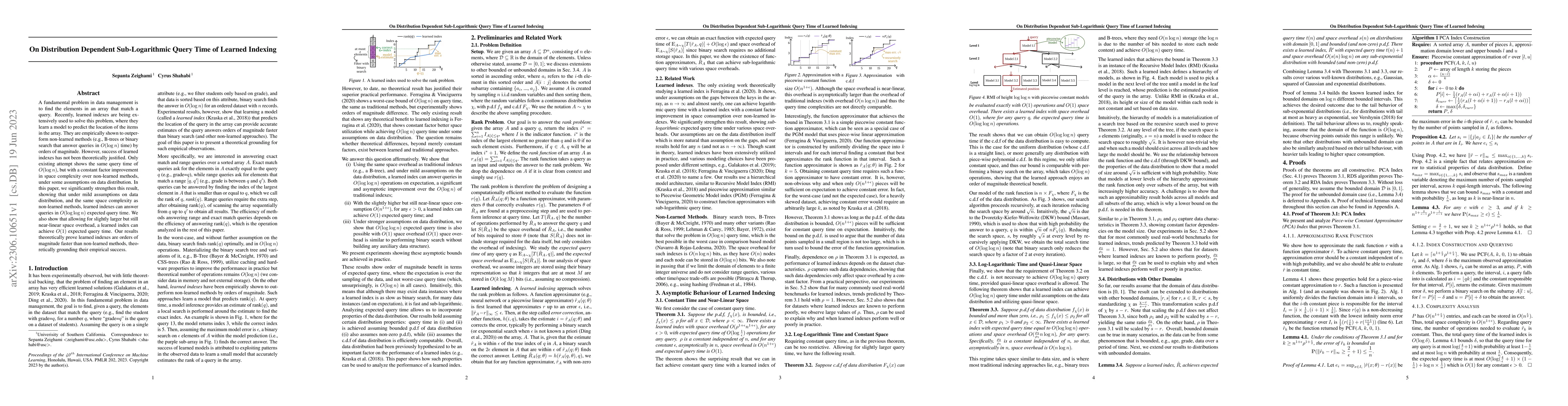Thumbnail for On Distribution Dependent Sub-Logarithmic Query Time of Learned Indexing