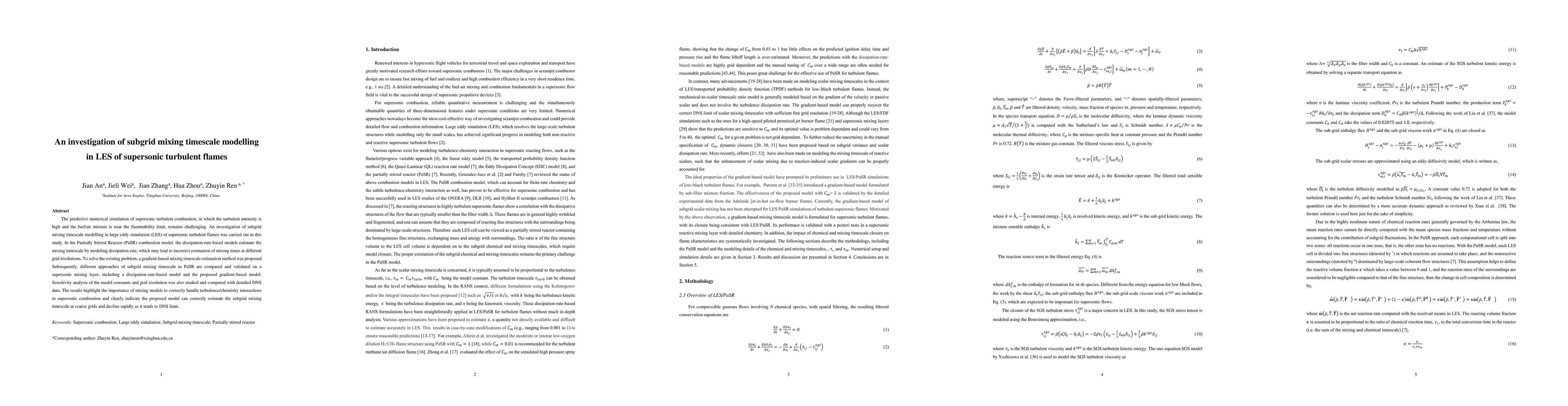 Thumbnail for An investigation of subgrid mixing timescale modelling in LES of
  supersonic turbulent flames
