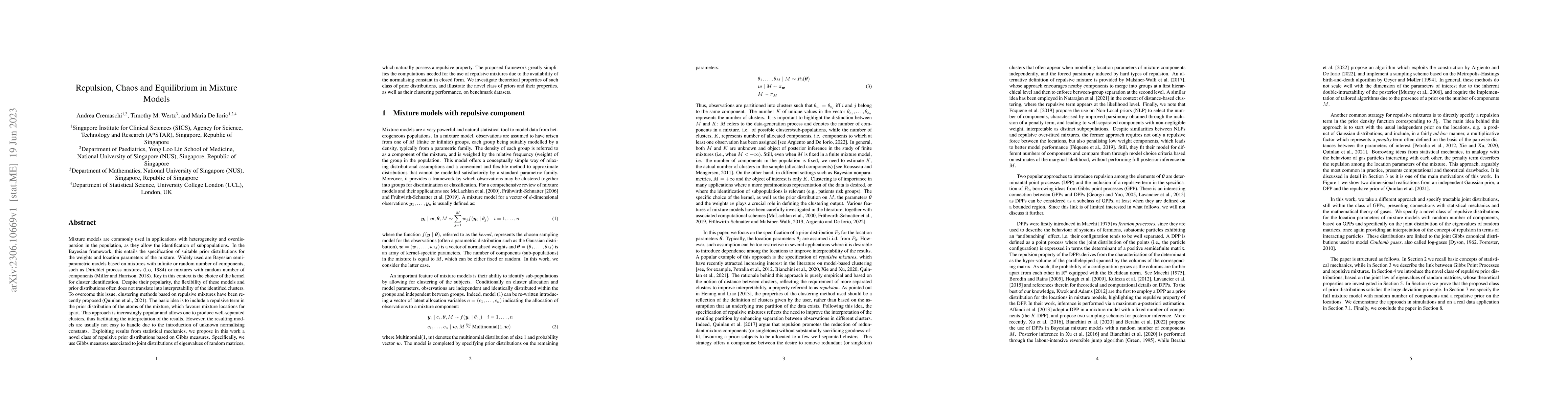 Thumbnail for Repulsion, Chaos and Equilibrium in Mixture Models