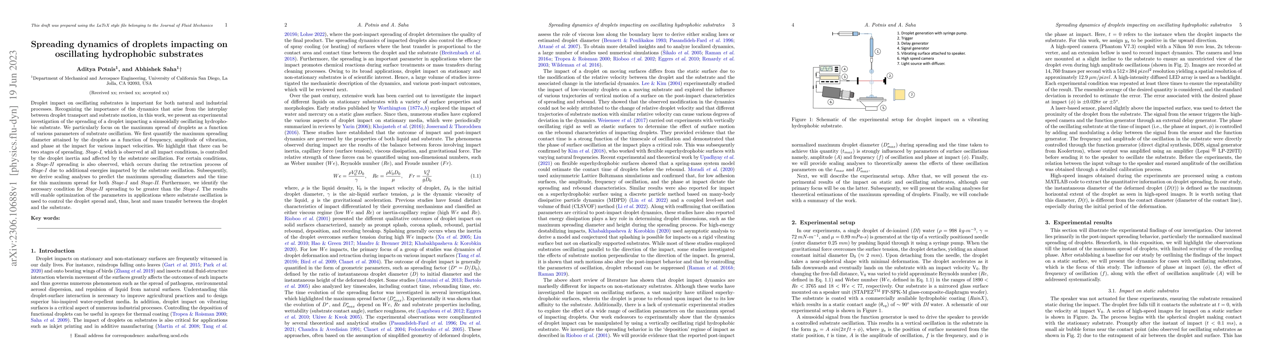 Thumbnail for Spreading dynamics of droplets impacting on oscillating hydrophobic
  substrates