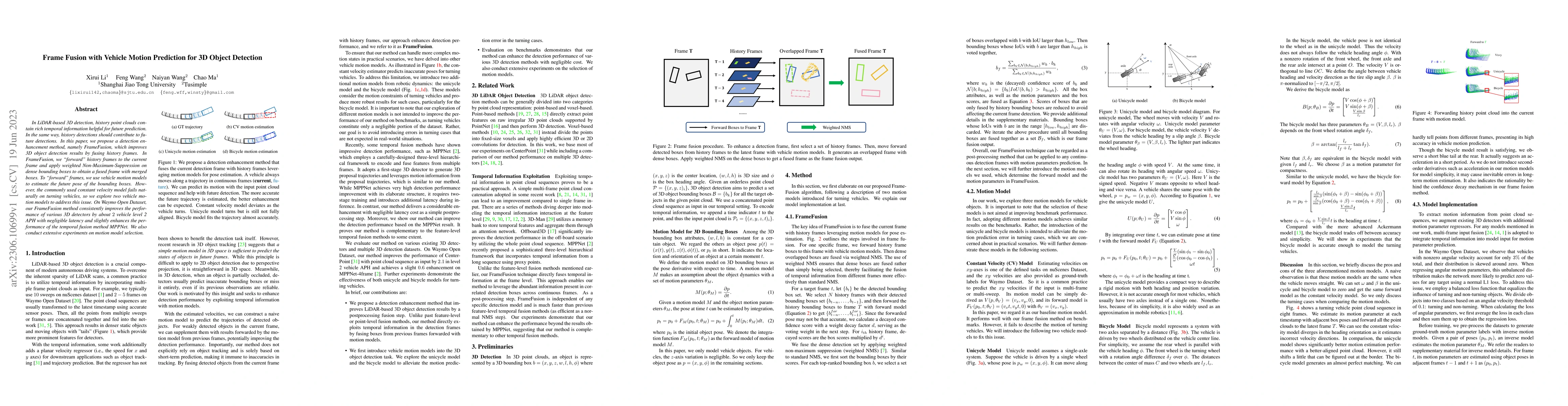 Thumbnail for Frame Fusion with Vehicle Motion Prediction for 3D Object Detection