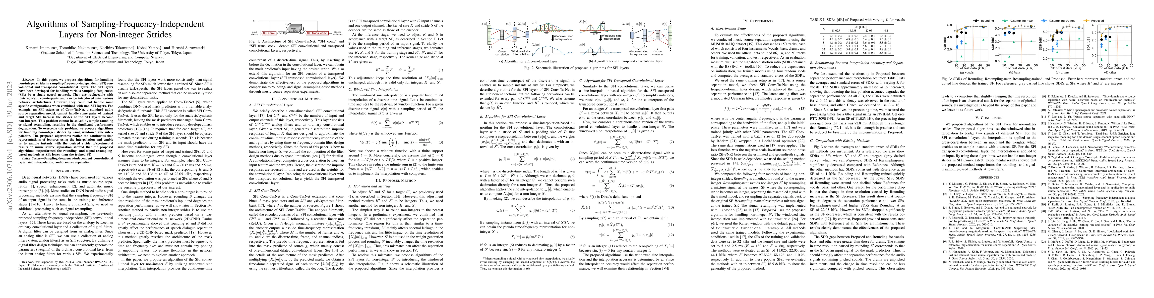 Thumbnail for Algorithms of Sampling-Frequency-Independent Layers for Non-integer
  Strides