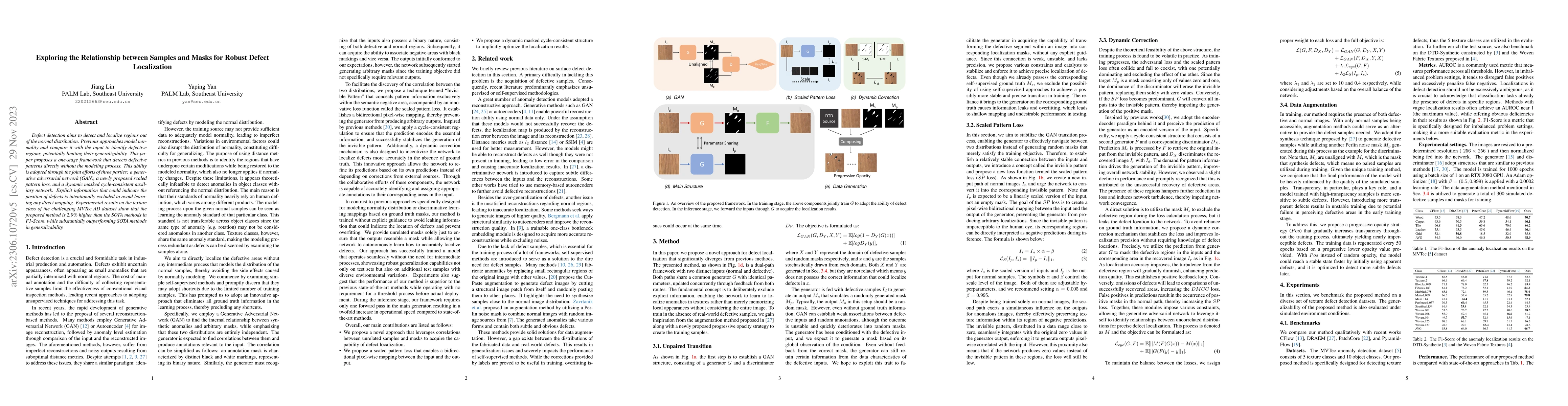 Thumbnail for Exploring the Relationship between Samples and Masks for Robust Defect
  Localization