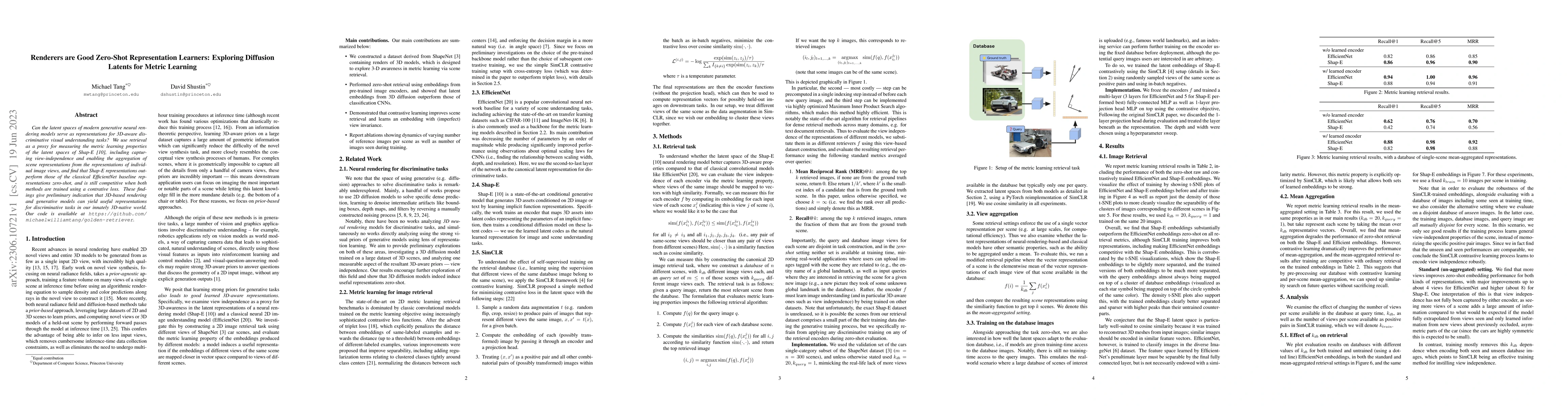 Thumbnail for Renderers are Good Zero-Shot Representation Learners: Exploring
  Diffusion Latents for Metric Learning