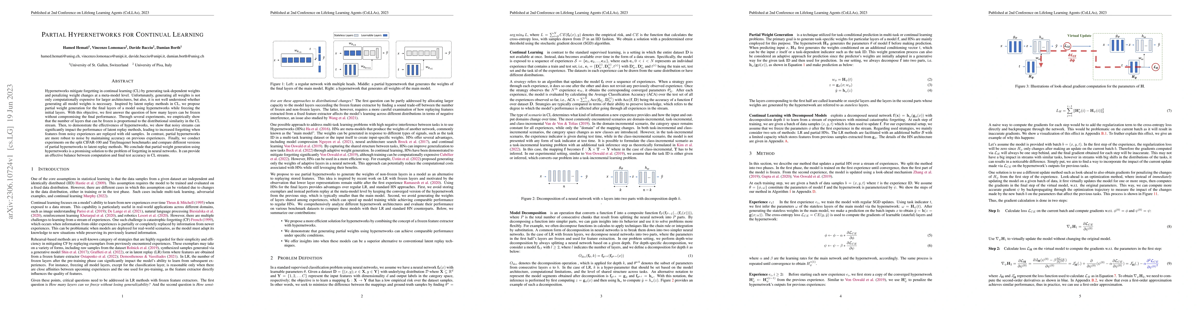 Thumbnail for Partial Hypernetworks for Continual Learning