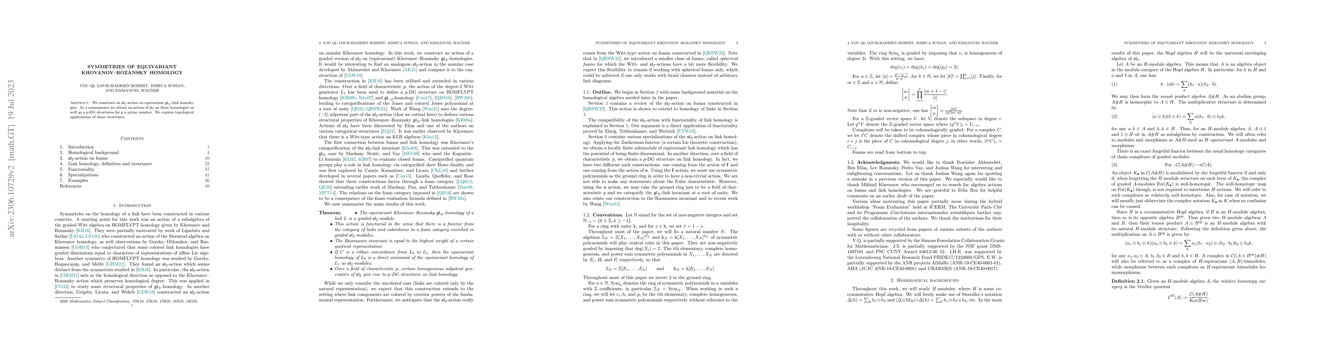 Thumbnail for Symmetries of equivariant Khovanov-Rozansky homology