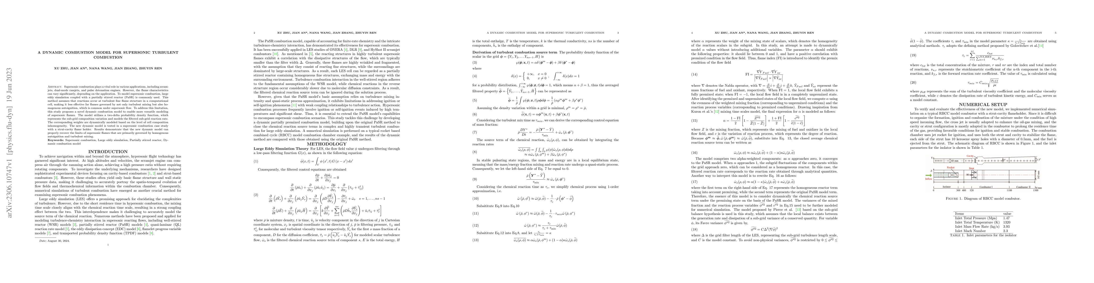 Thumbnail for A dynamic combustion model for supersonic turbulent combustion