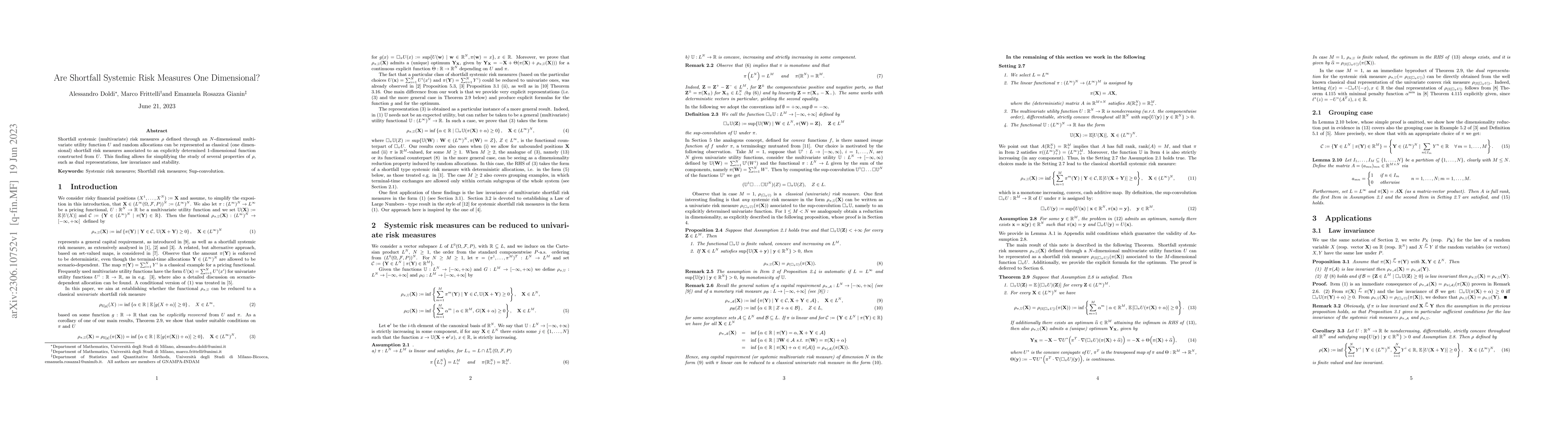 Thumbnail for Are Shortfall Systemic Risk Measures One Dimensional?