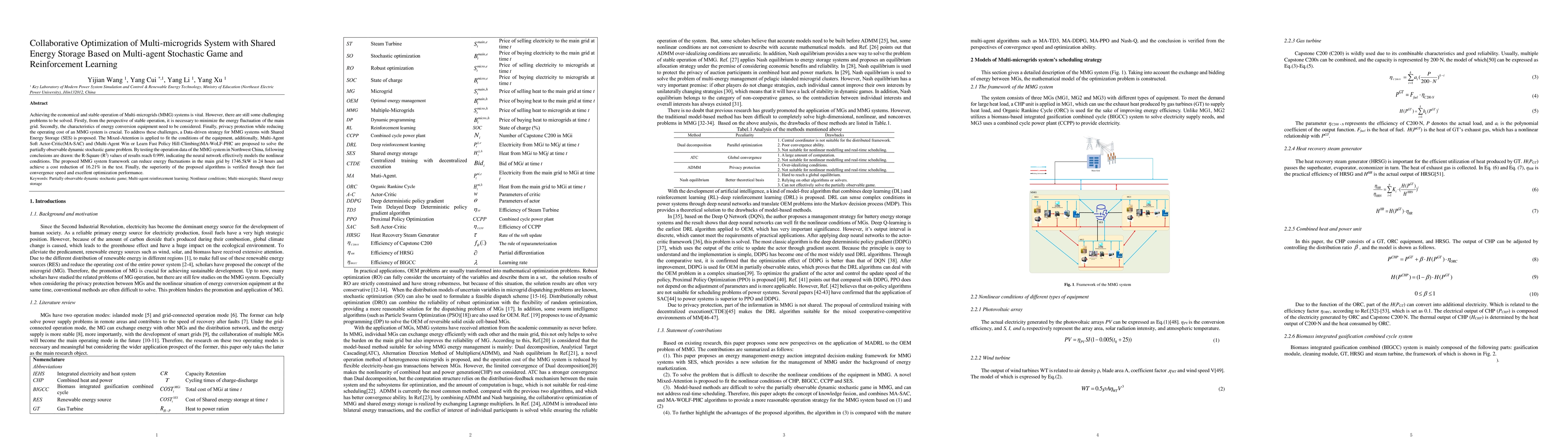 Thumbnail for Collaborative Optimization of Multi-microgrids System with Shared Energy
  Storage Based on Multi-agent Stochastic Game and Reinforcement Learning