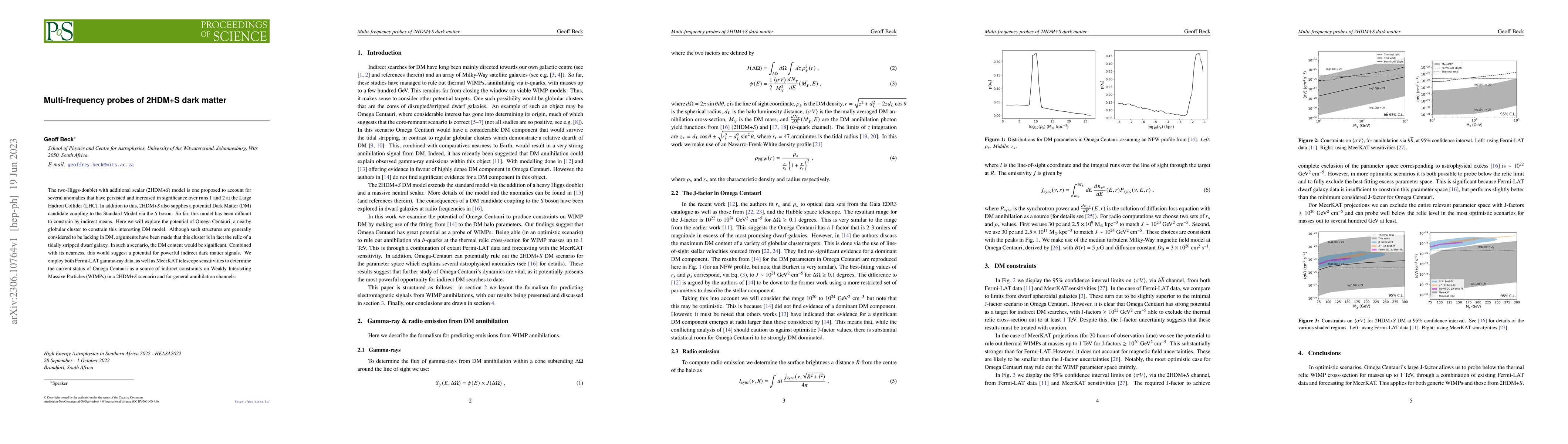 Thumbnail for Multi-frequency probes of 2HDM+S dark matter