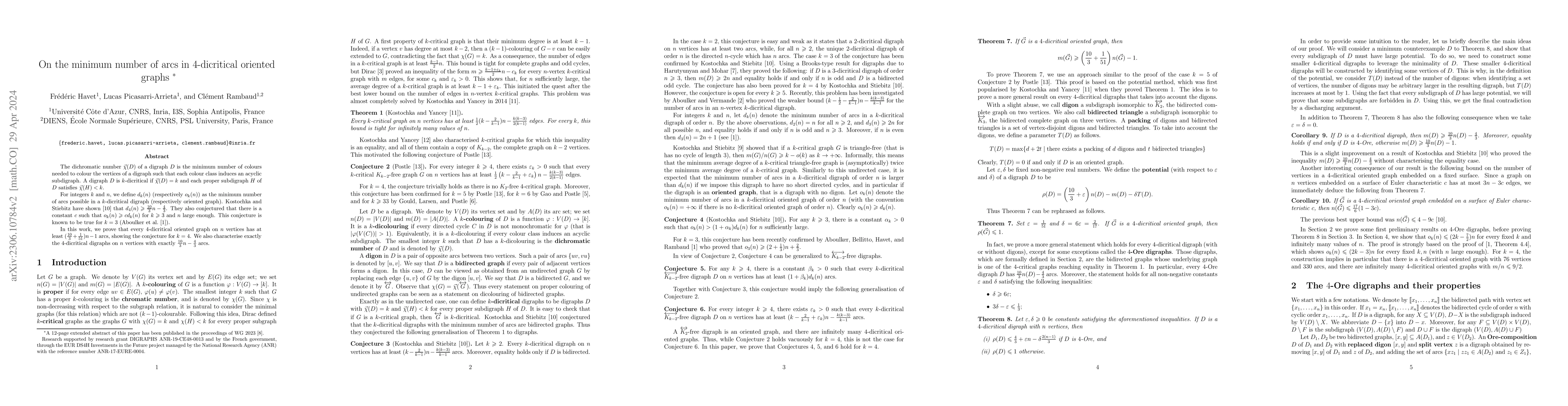 Thumbnail for On the minimum number of arcs in $4$-dicritical oriented graphs