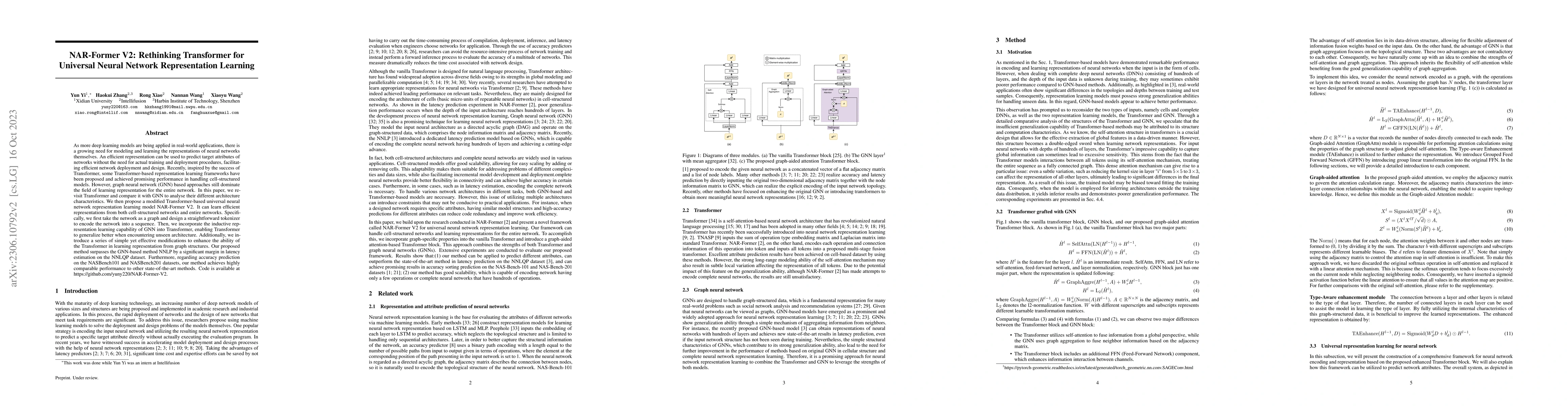 Thumbnail for NAR-Former V2: Rethinking Transformer for Universal Neural Network
  Representation Learning