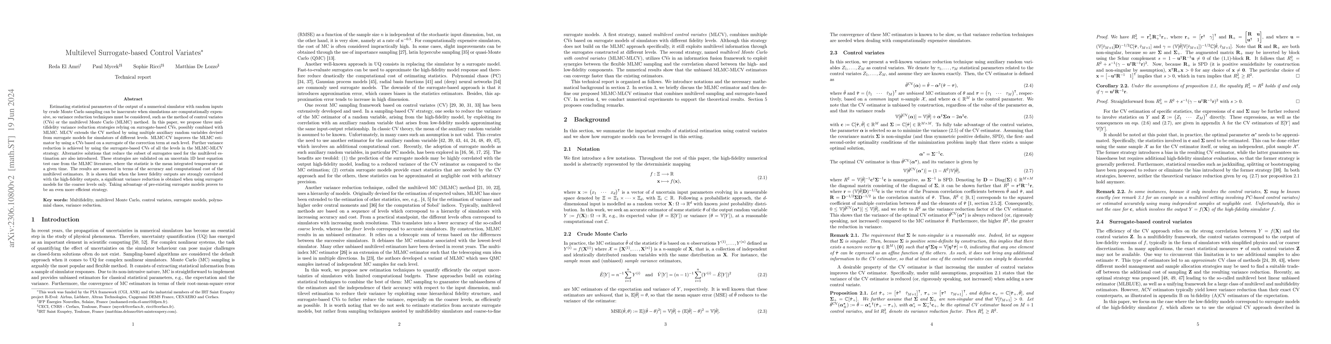 Thumbnail for Multilevel Surrogate-based Control Variates