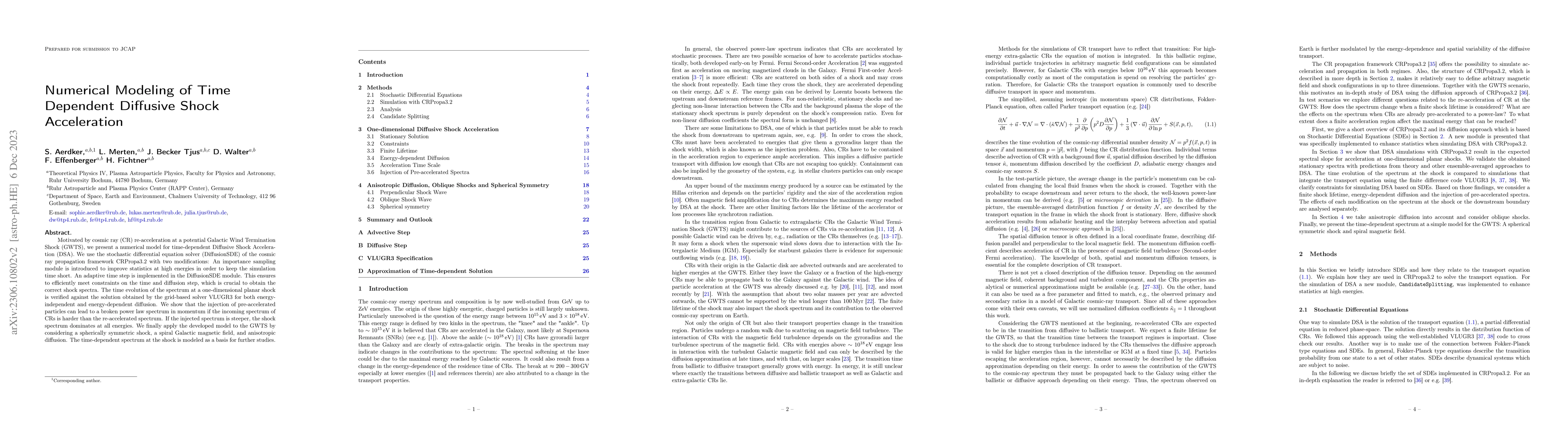 Thumbnail for Numerical Modeling of Time Dependent Diffusive Shock Acceleration