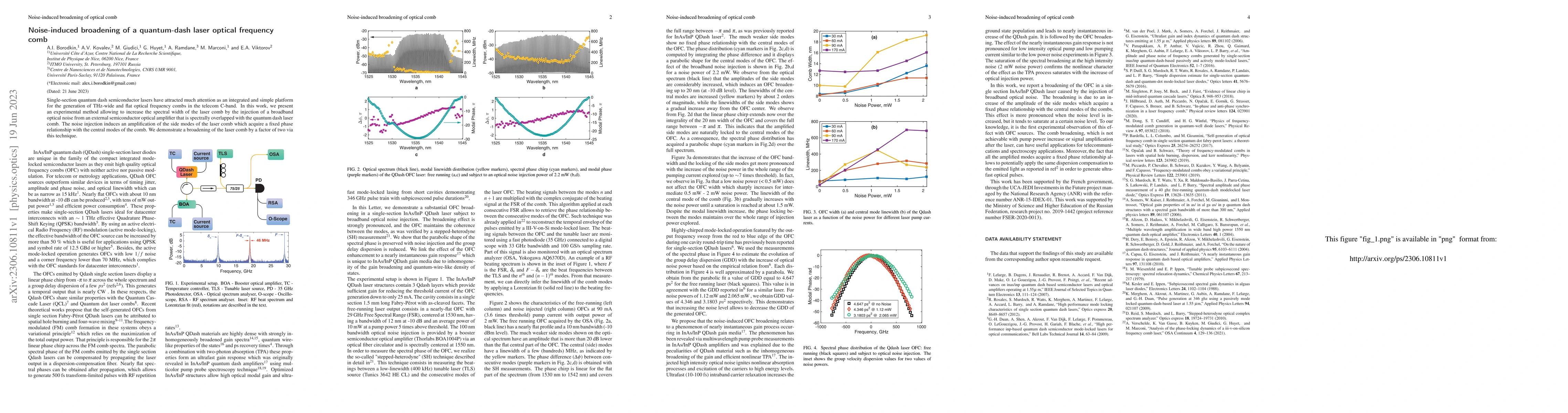 Thumbnail for Noise-induced broadening of a quantum-dash laser optical frequency comb