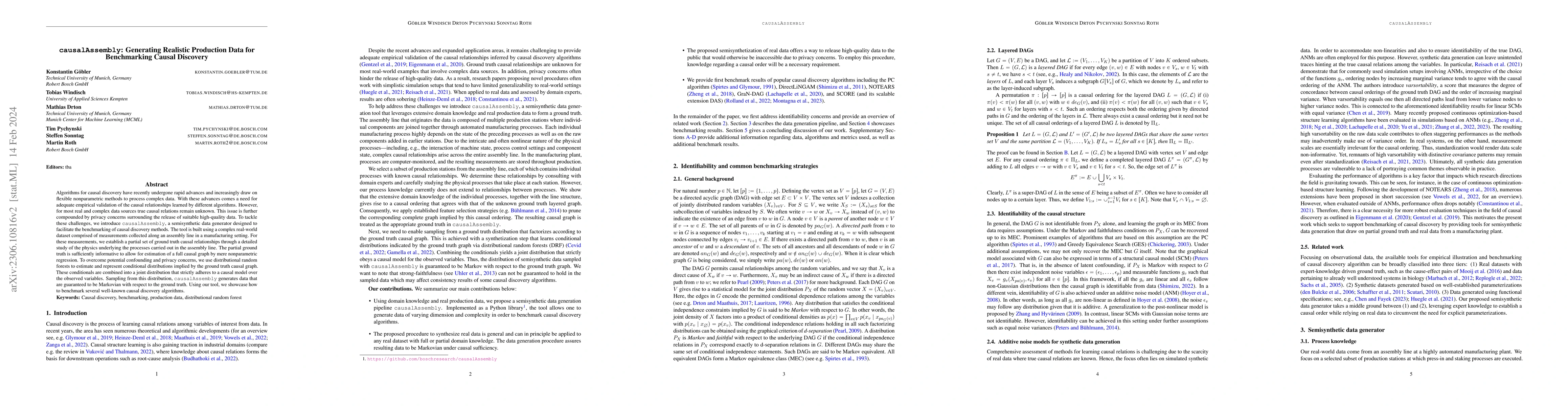 Thumbnail for $\texttt{causalAssembly}$: Generating Realistic Production Data for
  Benchmarking Causal Discovery