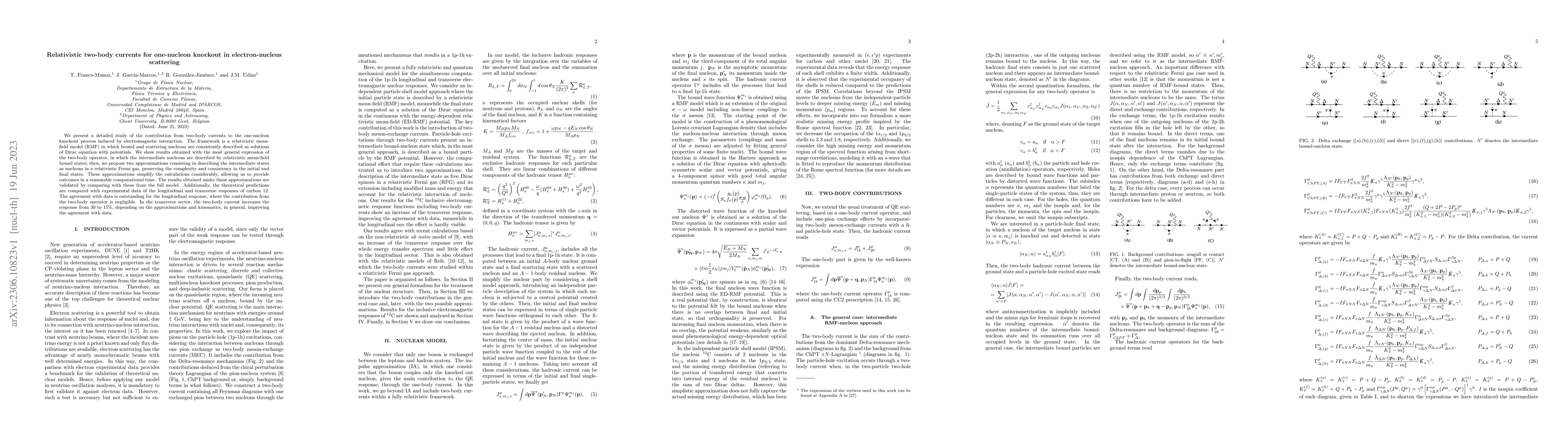 Thumbnail for Relativistic two-body currents for one-nucleon knockout in
  electron-nucleus scattering