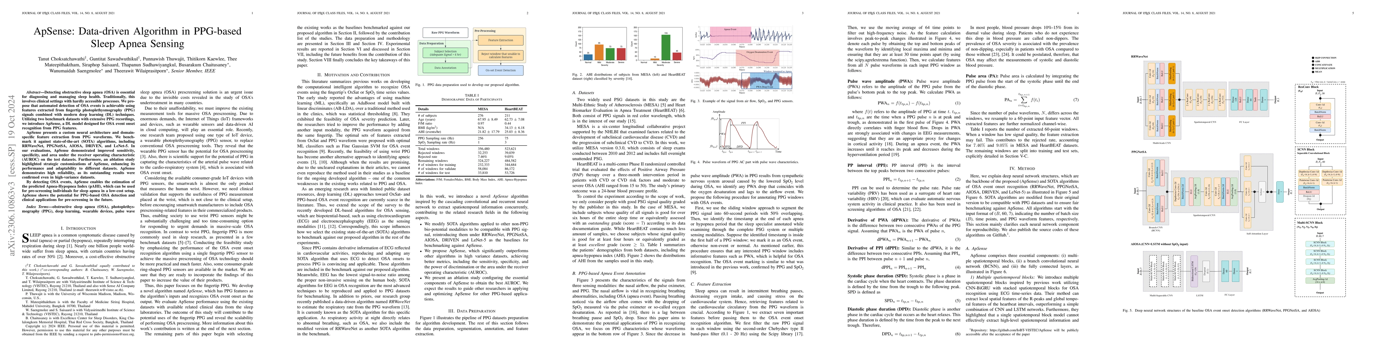 Thumbnail for ApSense: Data-driven Algorithm in PPG-based Sleep Apnea Sensing