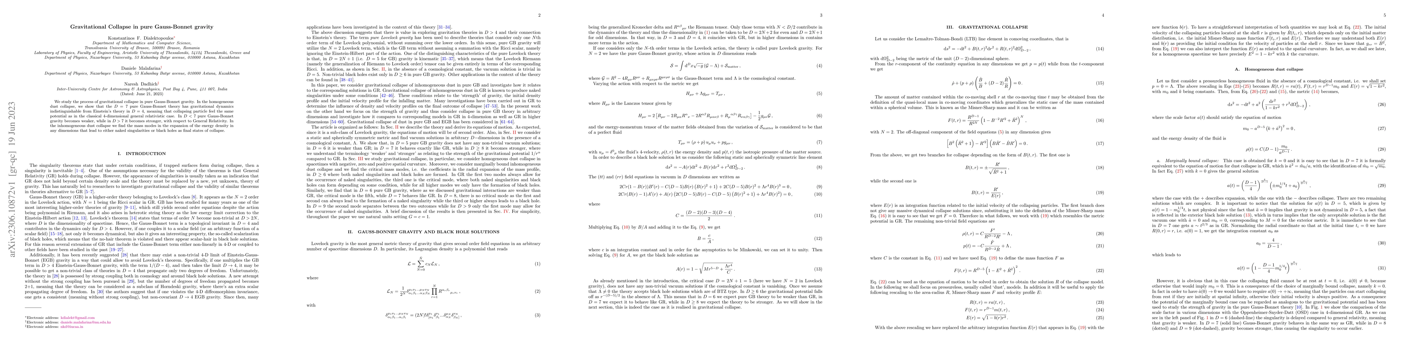Thumbnail for Gravitational Collapse in pure Gauss-Bonnet gravity