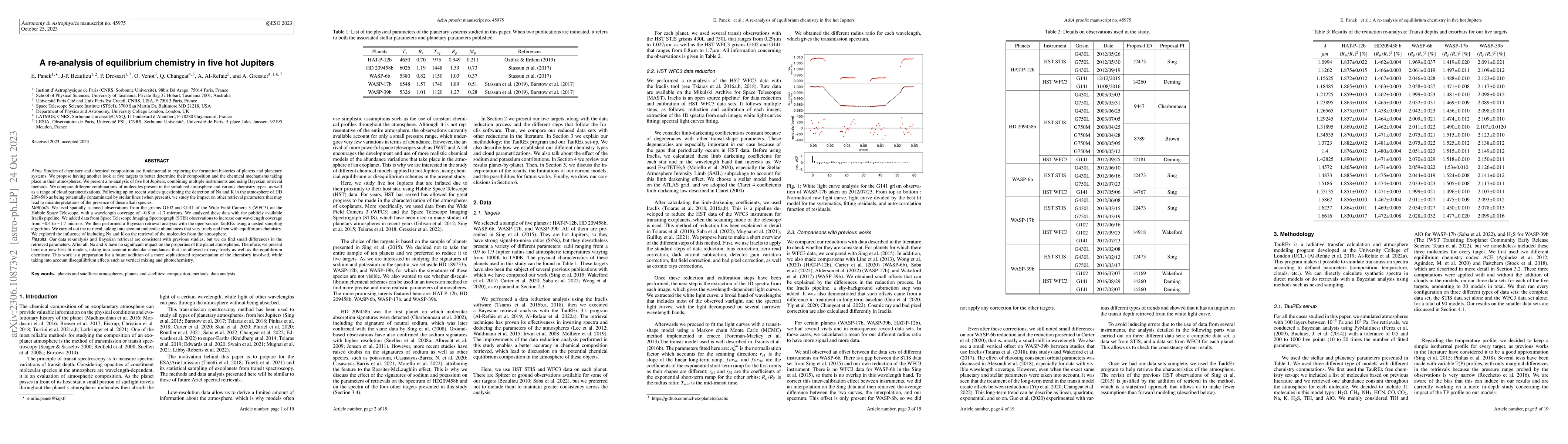 Thumbnail for A re-analysis of equilibrium chemistry in five hot Jupiters