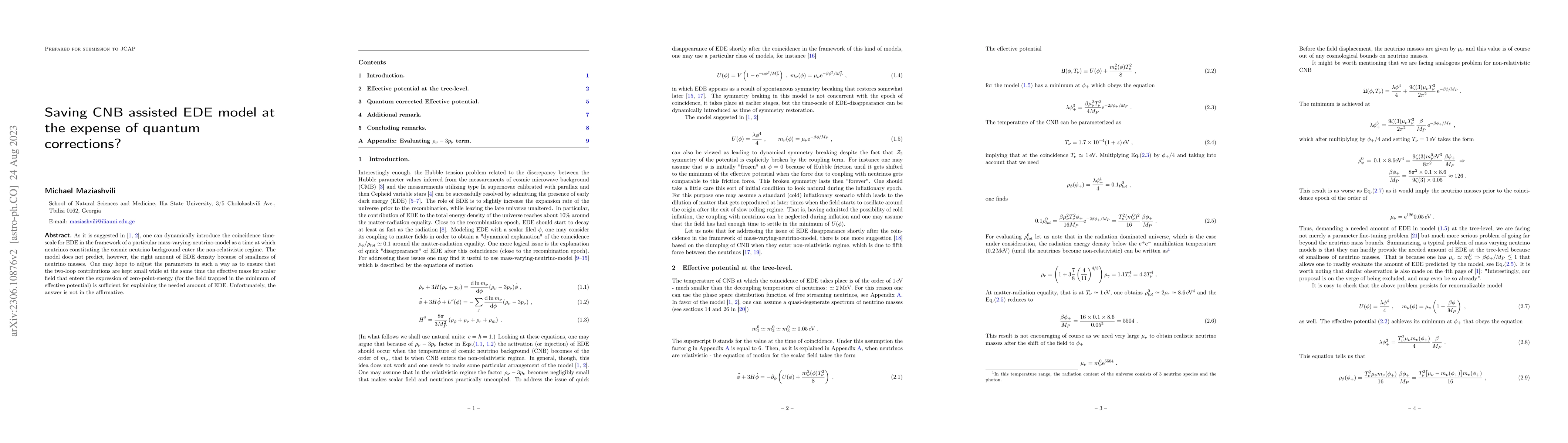 Thumbnail for Saving CNB assisted EDE model at the expense of quantum corrections?