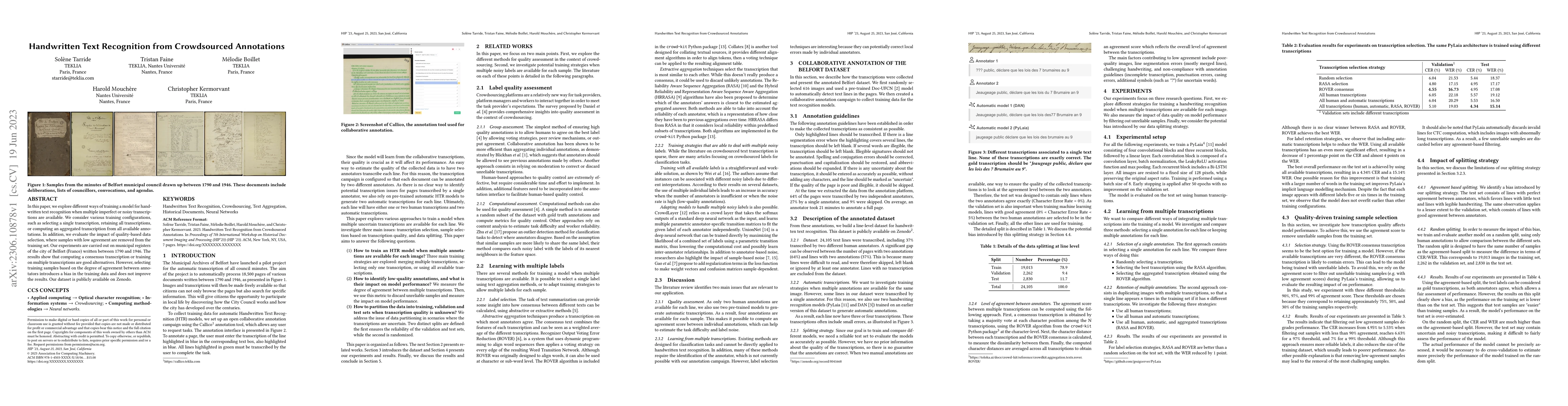 Thumbnail for Handwritten Text Recognition from Crowdsourced Annotations