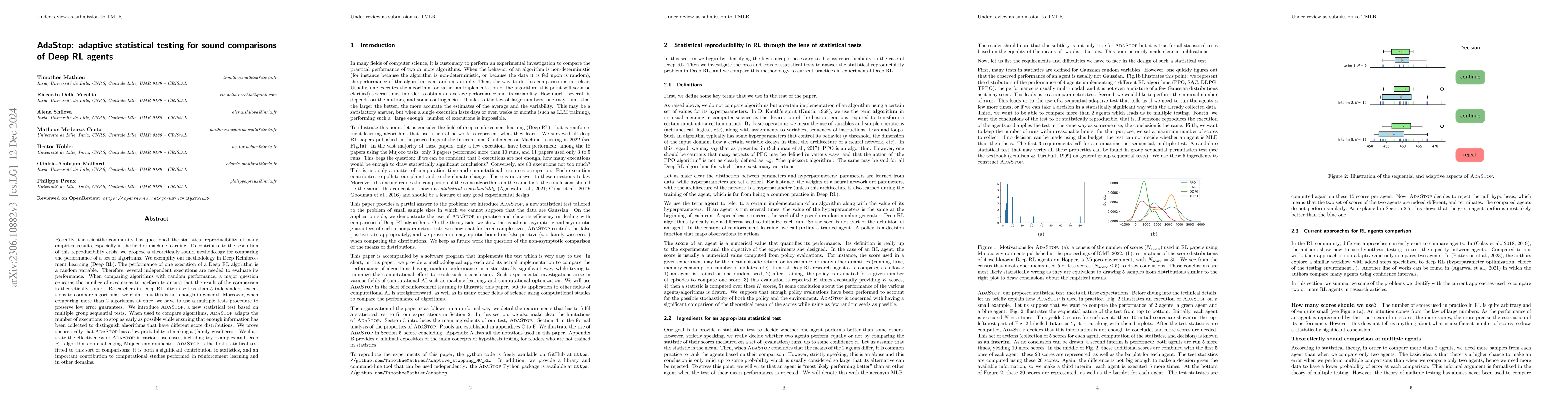 Thumbnail for AdaStop: adaptive statistical testing for sound comparisons of Deep RL
  agents