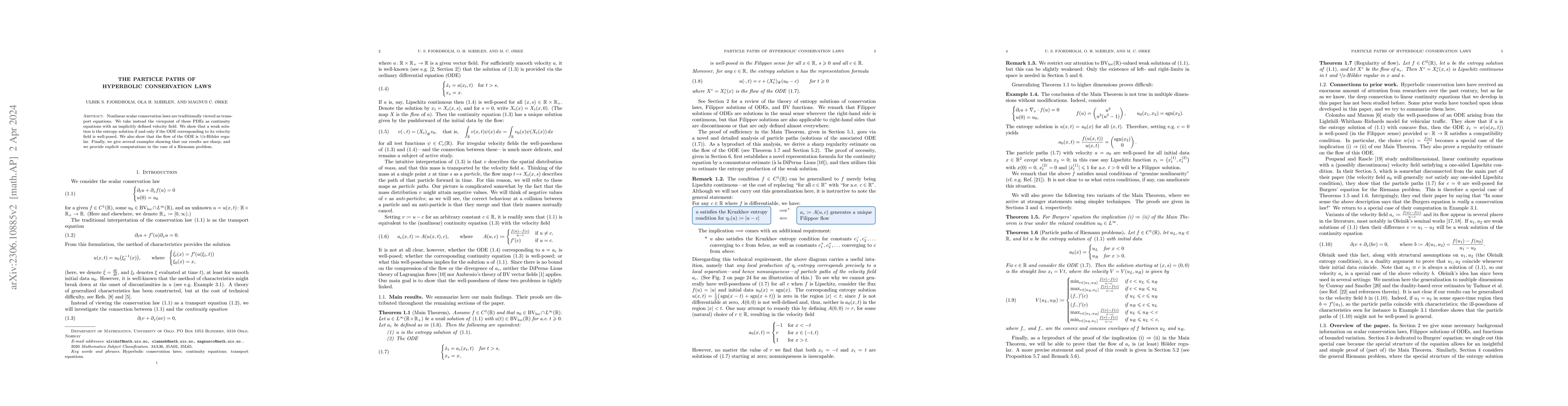 Thumbnail for The particle paths of hyperbolic conservation laws