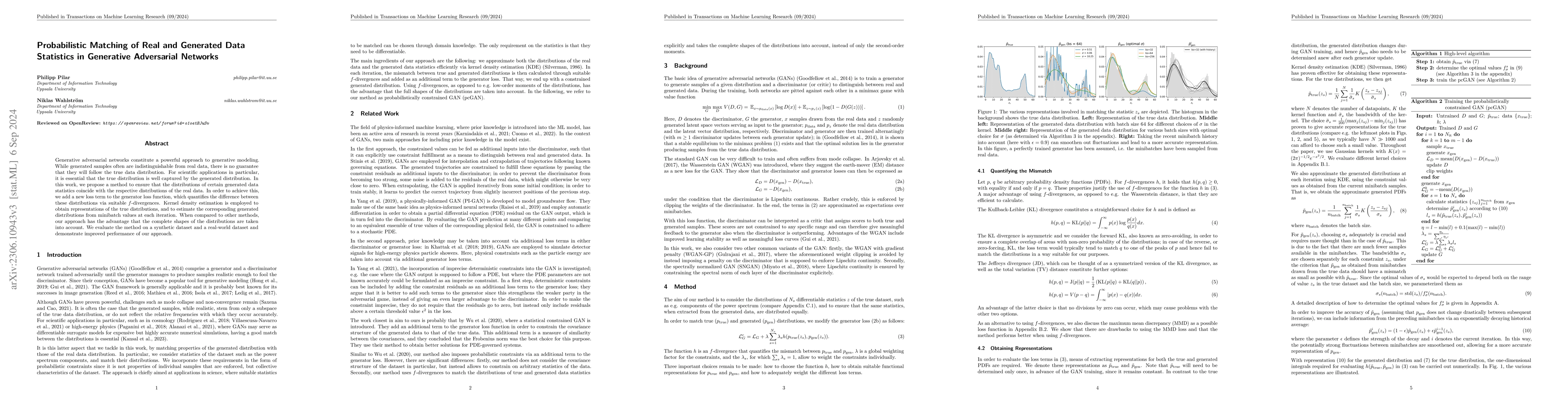 Thumbnail for Probabilistic Matching of Real and Generated Data Statistics in
  Generative Adversarial Networks