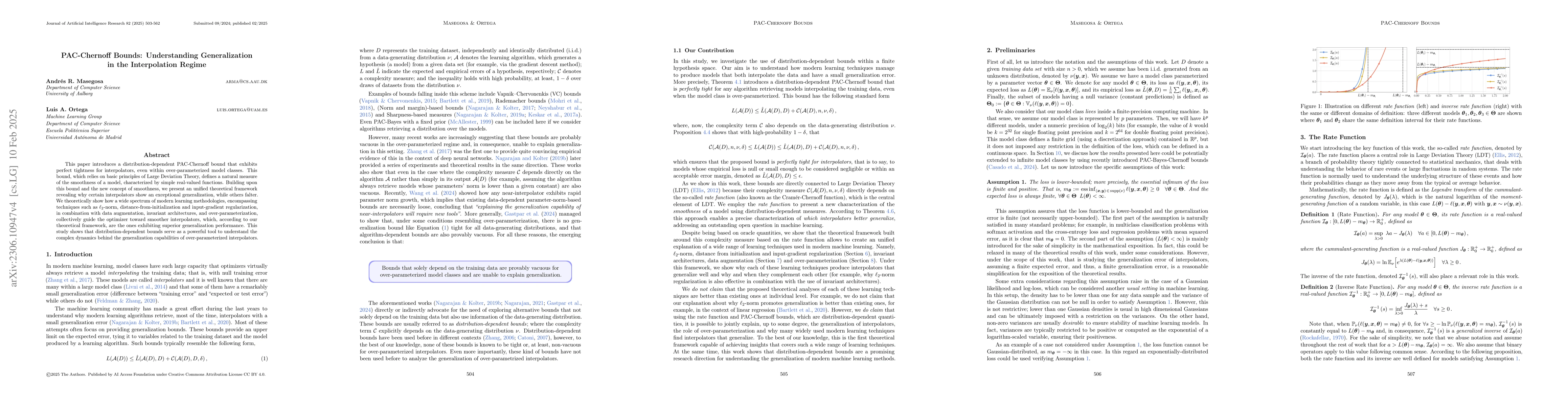 Thumbnail for PAC-Chernoff Bounds: Understanding Generalization in the Interpolation
  Regime