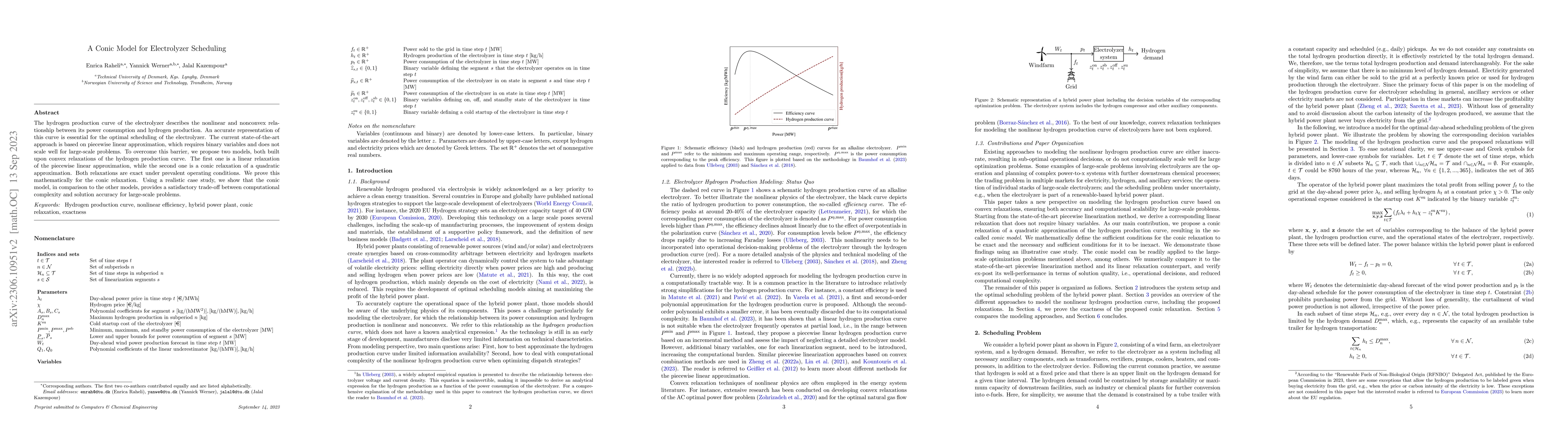 Thumbnail for A Conic Model for Electrolyzer Scheduling