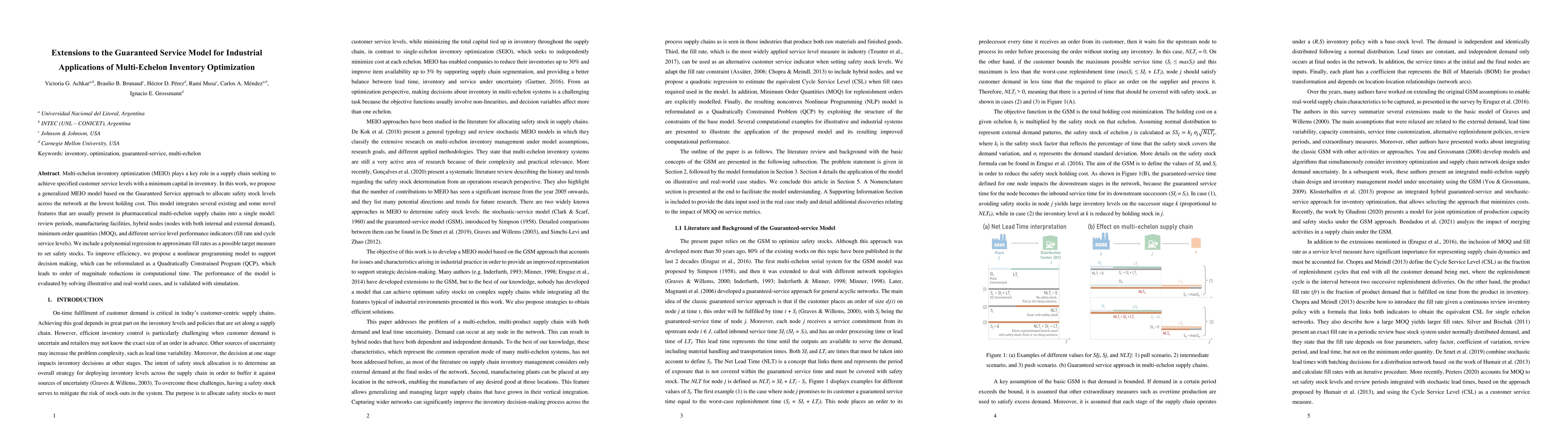 Thumbnail for Extensions to the Guaranteed Service Model for Industrial Applications
  of Multi-Echelon Inventory Optimization
