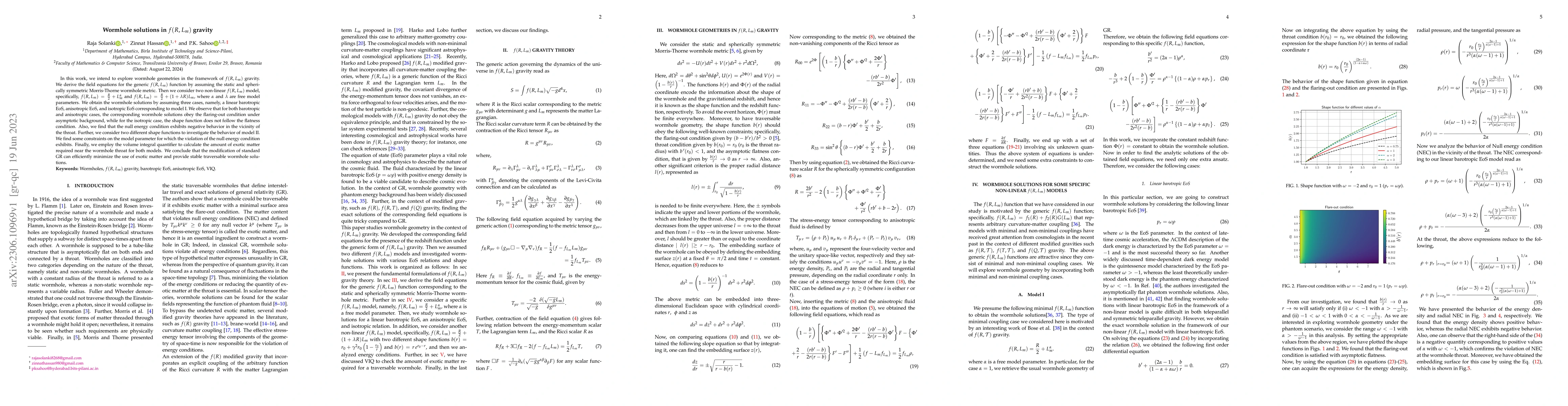 Thumbnail for Wormhole solutions in $f(R,L_m)$ gravity