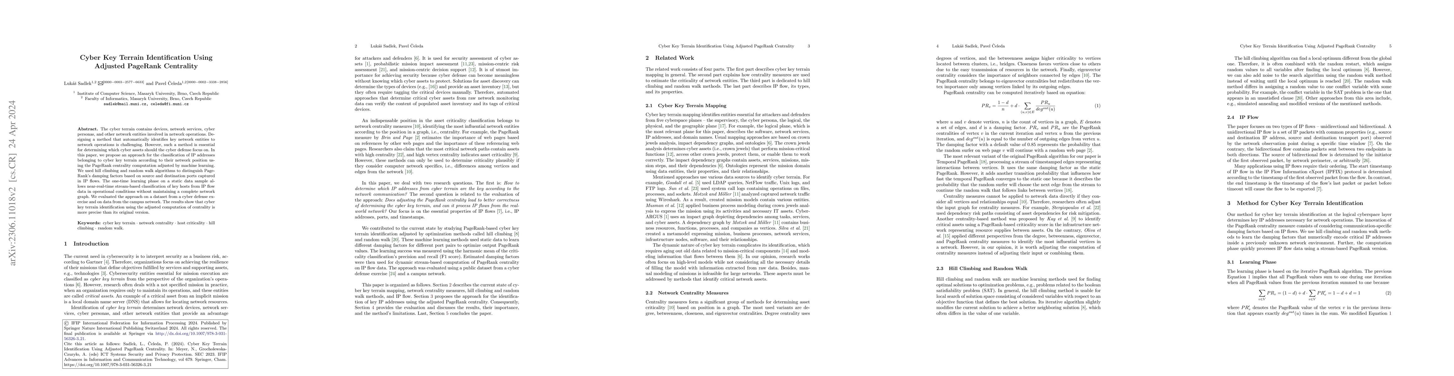 Thumbnail for Cyber Key Terrain Identification Using Adjusted PageRank Centrality