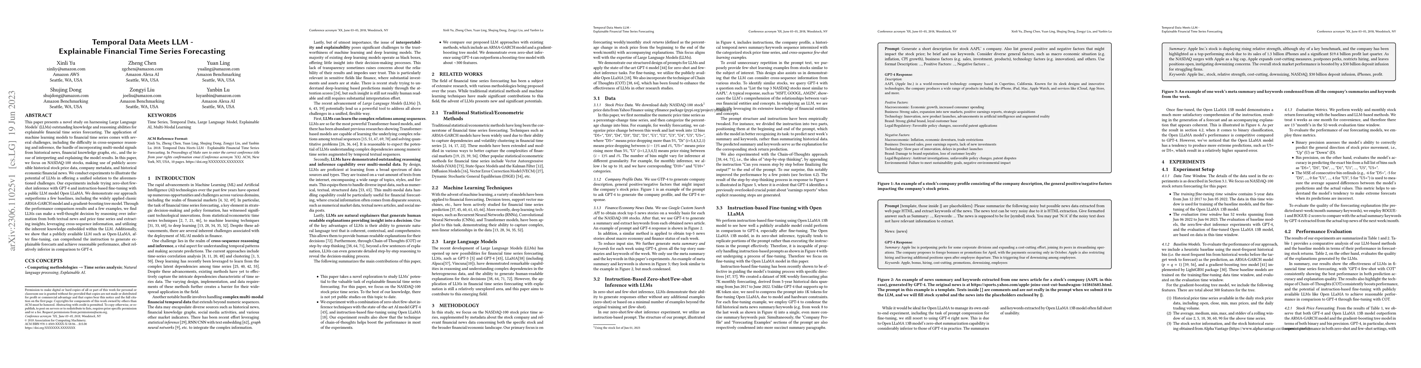 Thumbnail for Temporal Data Meets LLM -- Explainable Financial Time Series Forecasting