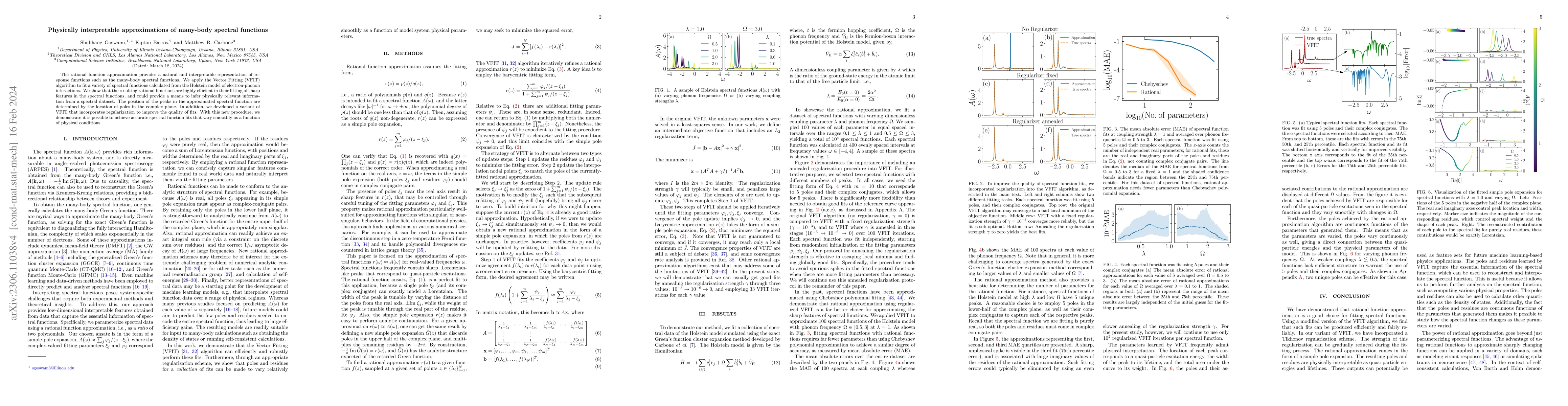 Thumbnail for Physically interpretable approximations of many-body spectral functions