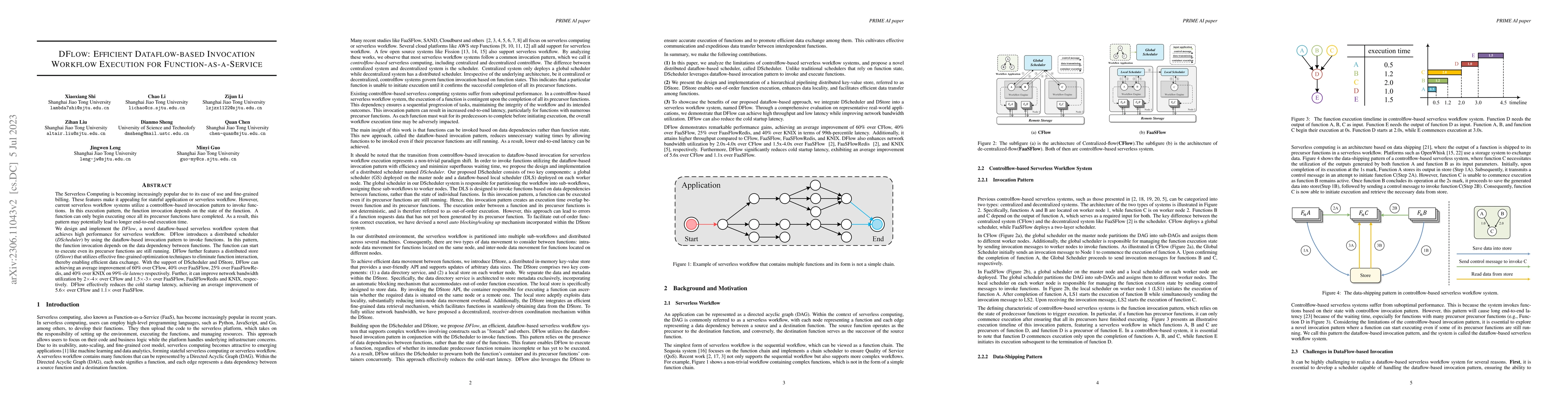 Thumbnail for DFlow: Efficient Dataflow-based Invocation Workflow Execution for
  Function-as-a-Service