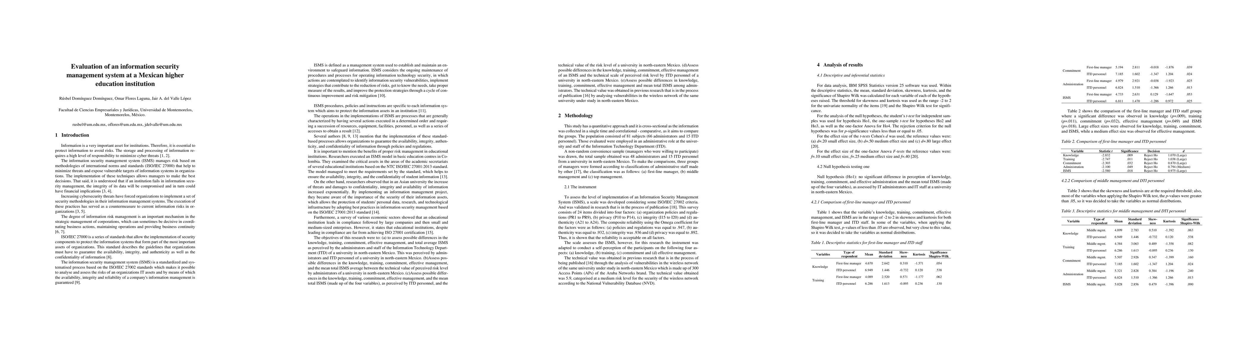 Thumbnail for Evaluation of an information security management system at a Mexican
  higher education institution
