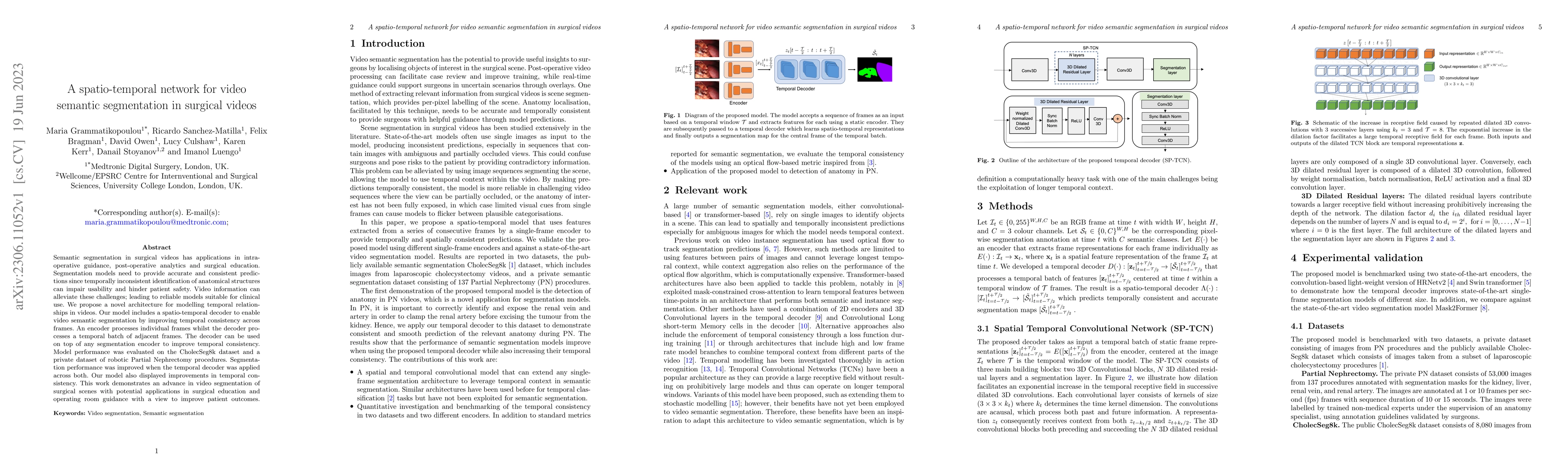 Thumbnail for A spatio-temporal network for video semantic segmentation in surgical
  videos