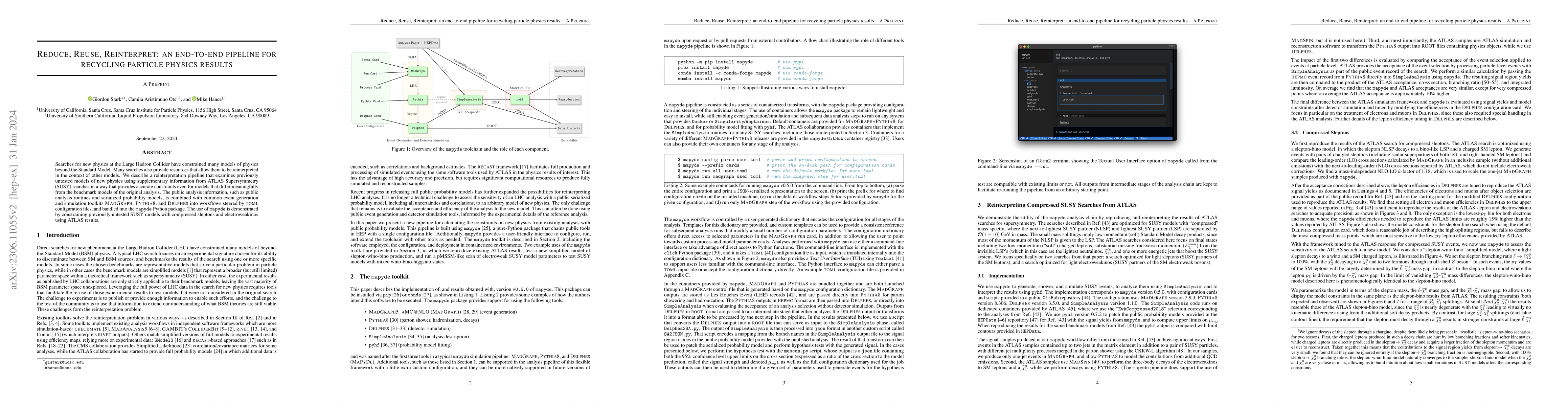 Thumbnail for Reduce, Reuse, Reinterpret: an end-to-end pipeline for recycling
  particle physics results