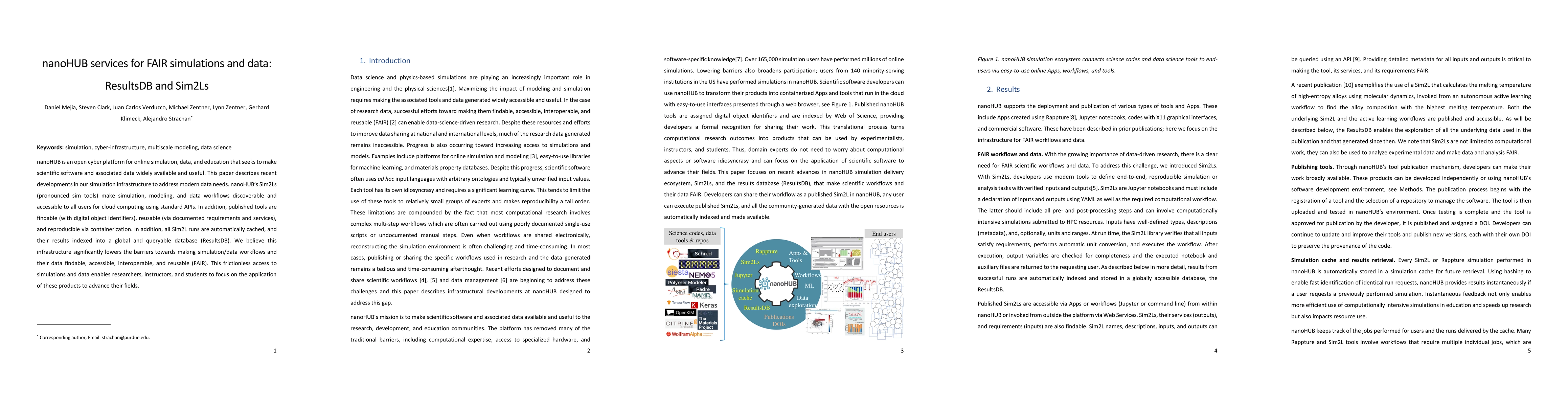 Thumbnail for nanoHUB services for FAIR simulations and data: ResultsDB and Sim2Ls