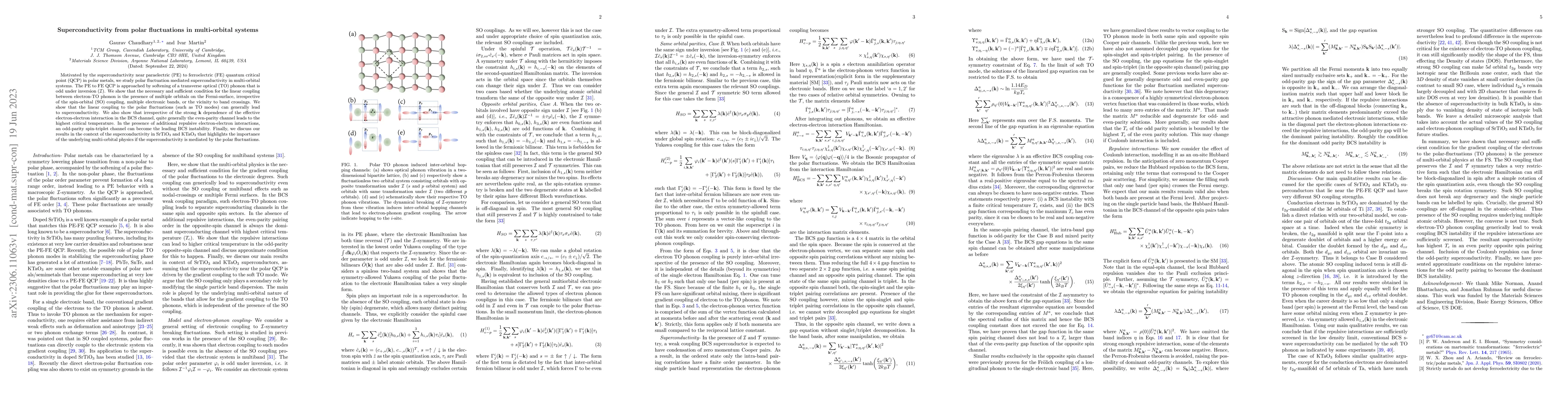 Thumbnail for Superconductivity from polar fluctuations in multi-orbital systems