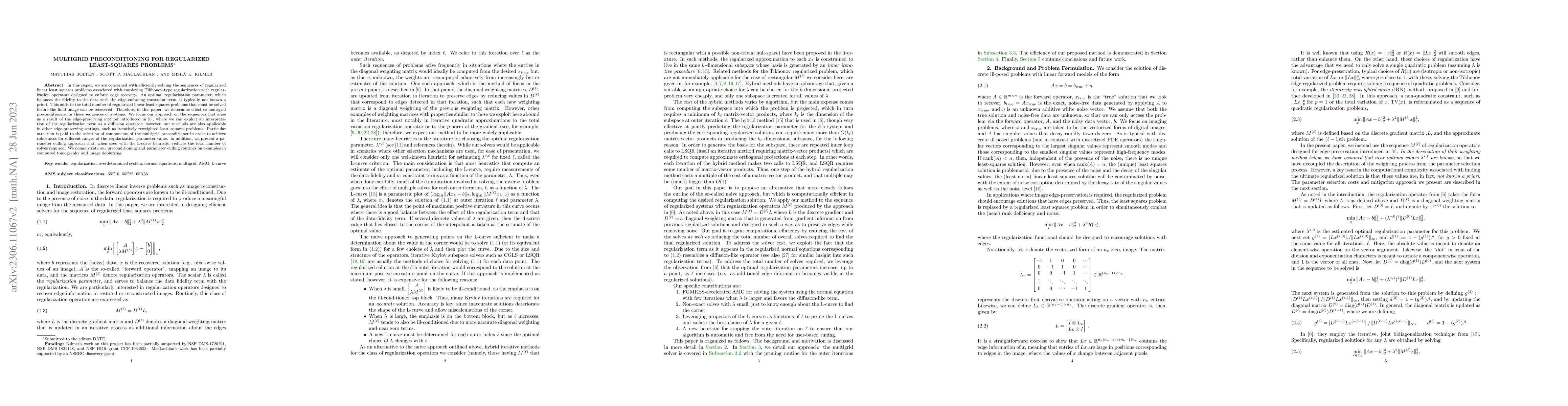 Thumbnail for Multigrid preconditioning for regularized least-squares problems