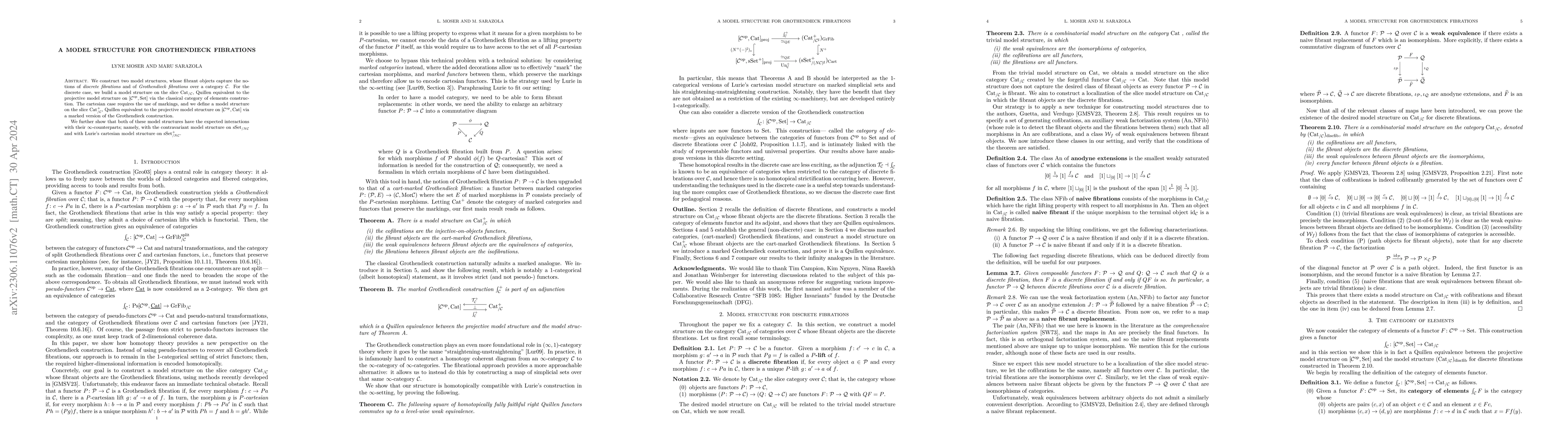 Thumbnail for A model structure for Grothendieck fibrations