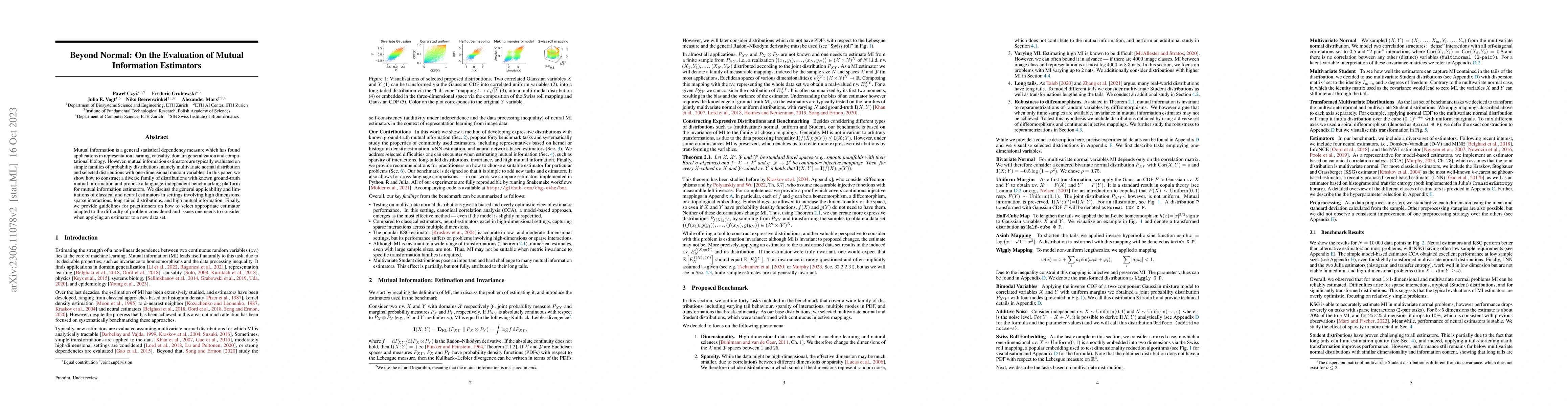 Thumbnail for Beyond Normal: On the Evaluation of Mutual Information Estimators