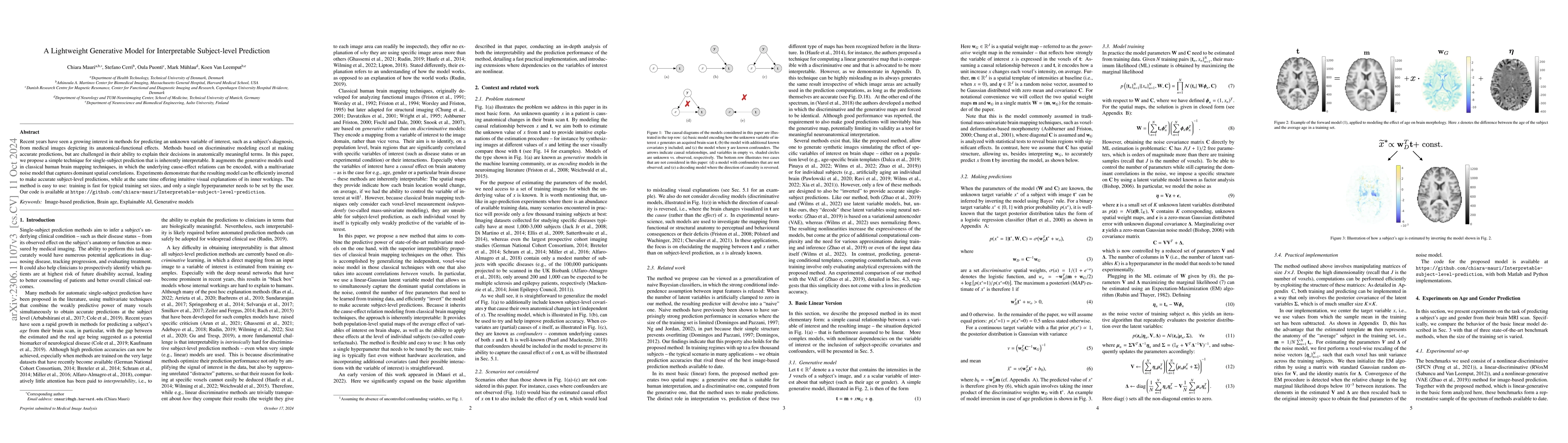 Thumbnail for A Lightweight Generative Model for Interpretable Subject-level
  Prediction