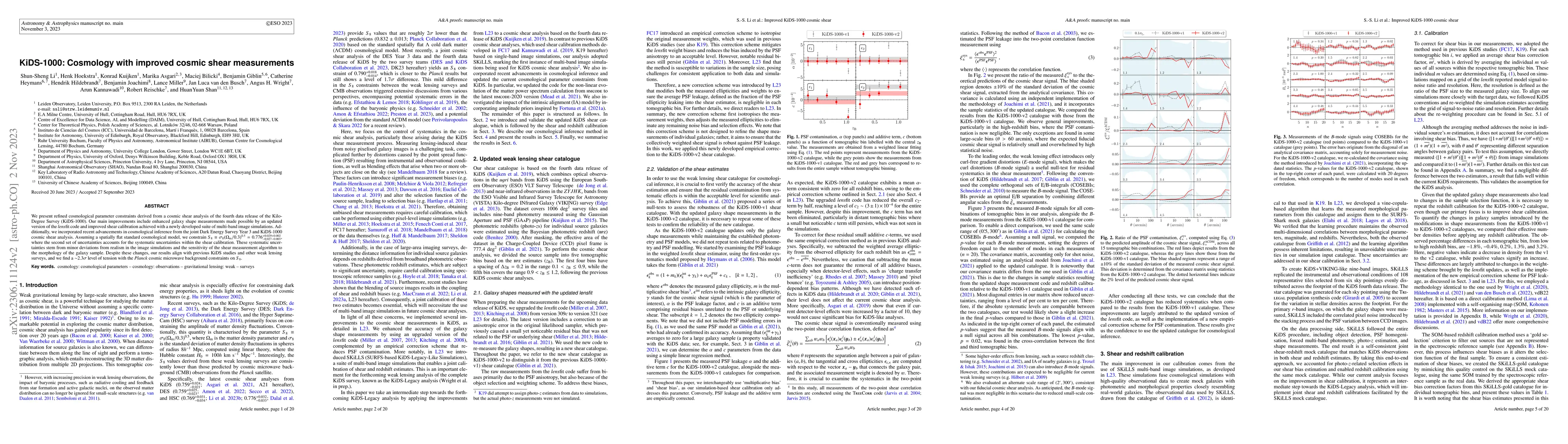 Thumbnail for KiDS-1000: Cosmology with improved cosmic shear measurements