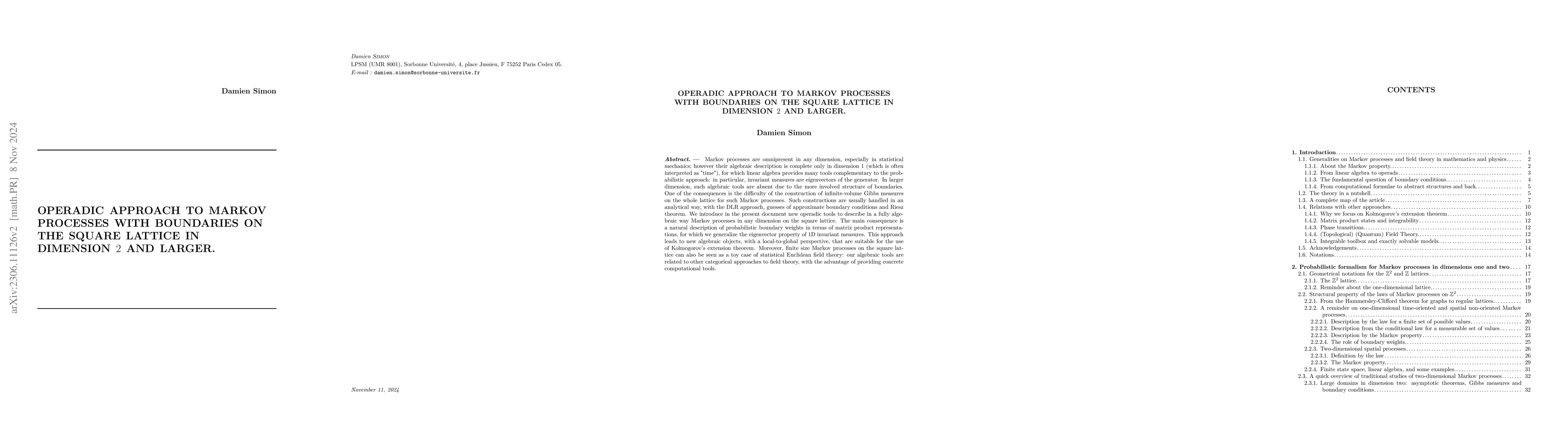 Thumbnail for Operadic approach to Markov processes with boundaries on the square
  lattice in dimension 2 and larger
