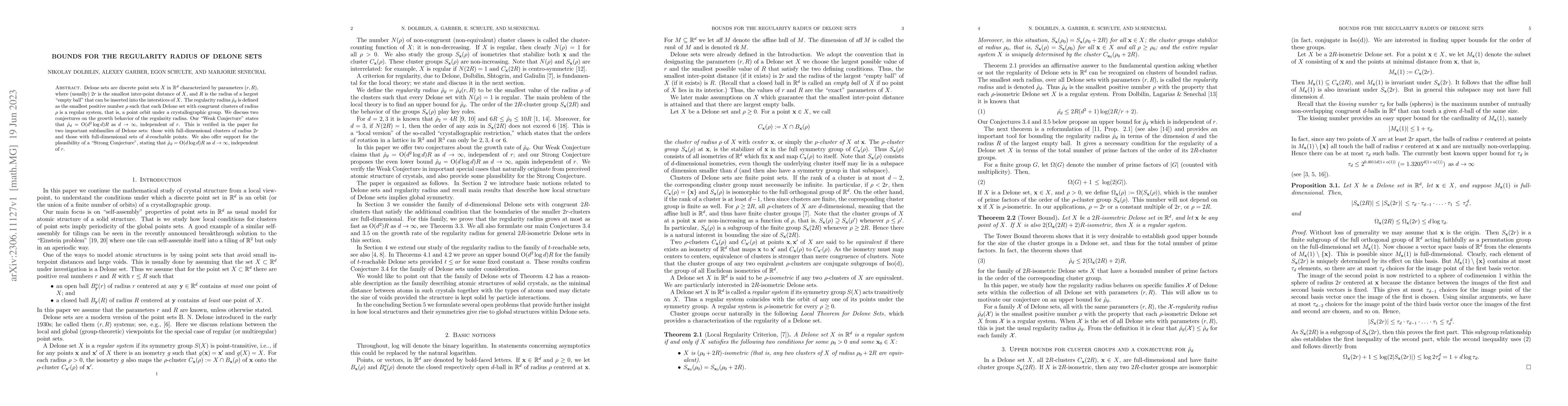 Thumbnail for Bounds for the Regularity Radius of Delone Sets