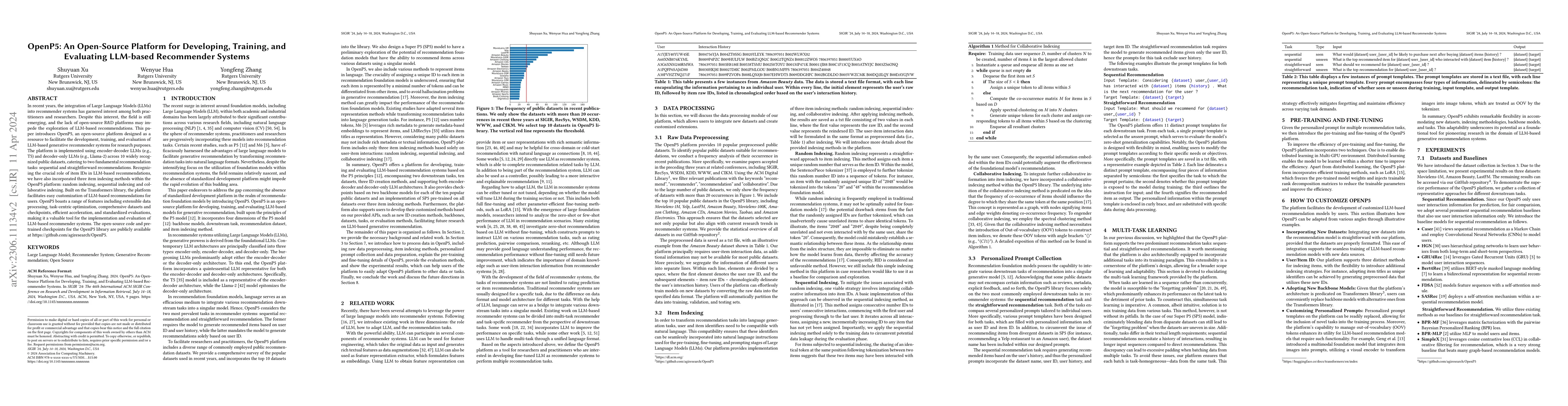 Thumbnail for OpenP5: An Open-Source Platform for Developing, Training, and Evaluating
  LLM-based Recommender Systems